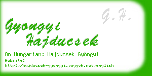 gyongyi hajducsek business card